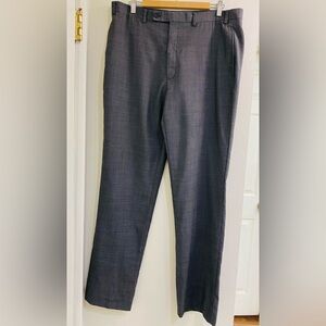 Claiborne Charcoal Wool Blend Flat Front Trousers 36x34